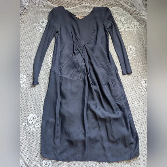 Vintage Marni Silk-Blend Midi Dress | Knotted Front, Asymmetrical Hem - Picture 1 of 9
